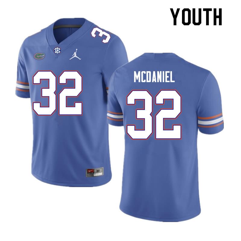 NCAA Florida Gators Mordecai McDaniel Youth #32 Nike Royal Stitched Authentic College Football Jersey WRR6764BW